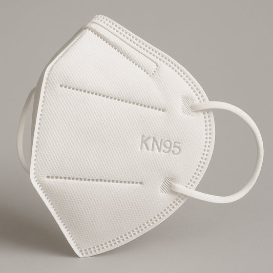 Sincdoo PLA KN95 mask, 3D view showing eco-friendly, biodegradable material designed to provide effective protection while being sustainable and compostable.
