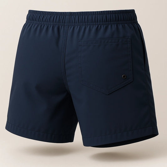 3D back view of Sincdoo PLA beach shorts, lightweight, breathable, and made from sustainable PLA fabric, perfect for eco-conscious consumers.