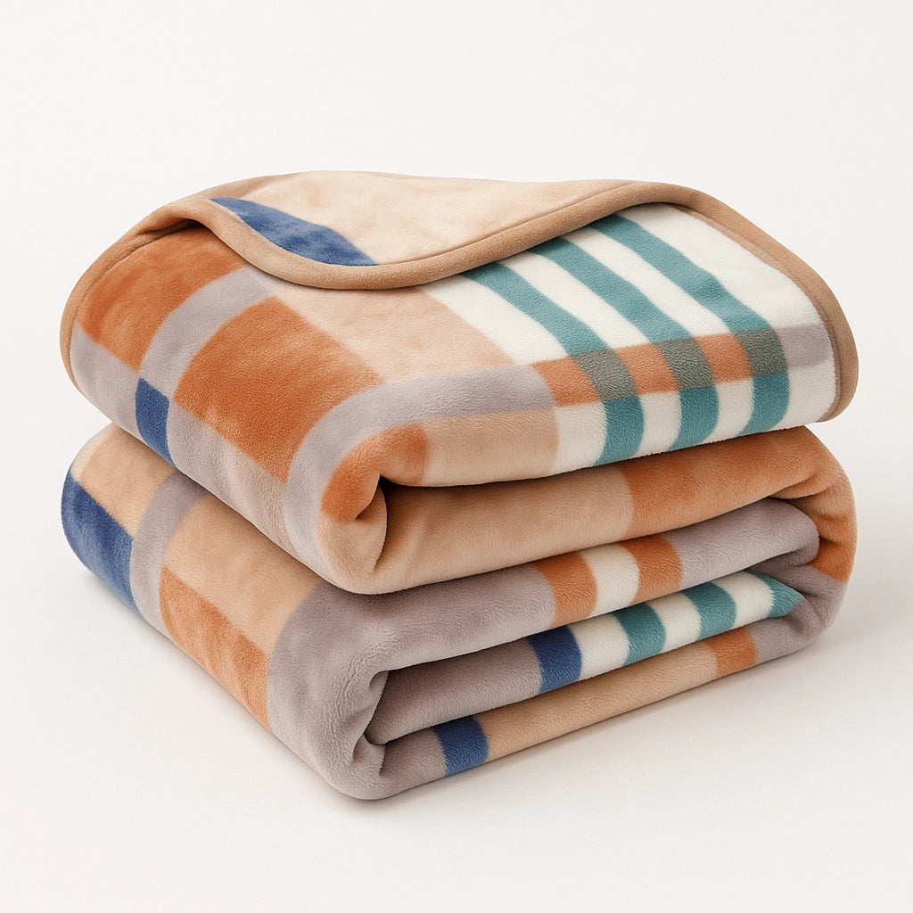 Dark-colored Sincdoo PLA blanket, folded to display its natural antibacterial properties, offering a hypoallergenic, skin-friendly experience.
