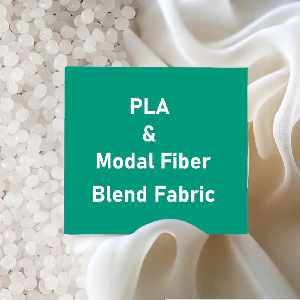 Flat view of Sincdoo PLA-Modal blend fabric sample set, showcasing the luxurious, breathable, and sustainable properties of the material.