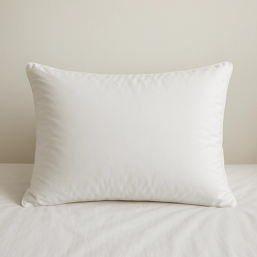 Front view of Sincdoo PLA pillow, made from PLA fabric with PLA fiber filling, offering antibacterial properties and microplastic-free comfort for a healthier sleep.