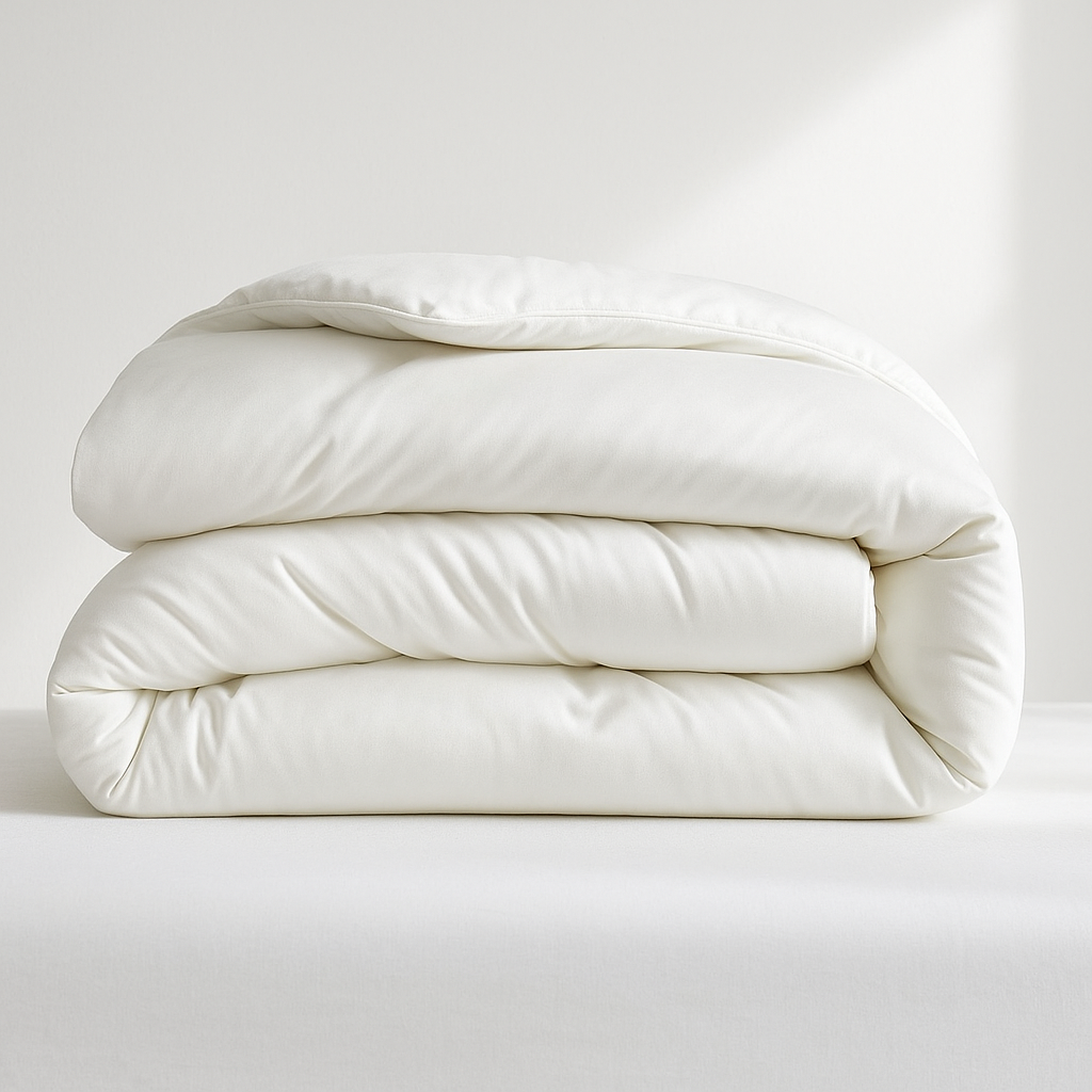 Sincdoo PLA quilt folded neatly, showcasing its luxurious, eco-friendly PLA and Modal blend fabric, designed for optimal comfort and warmth.