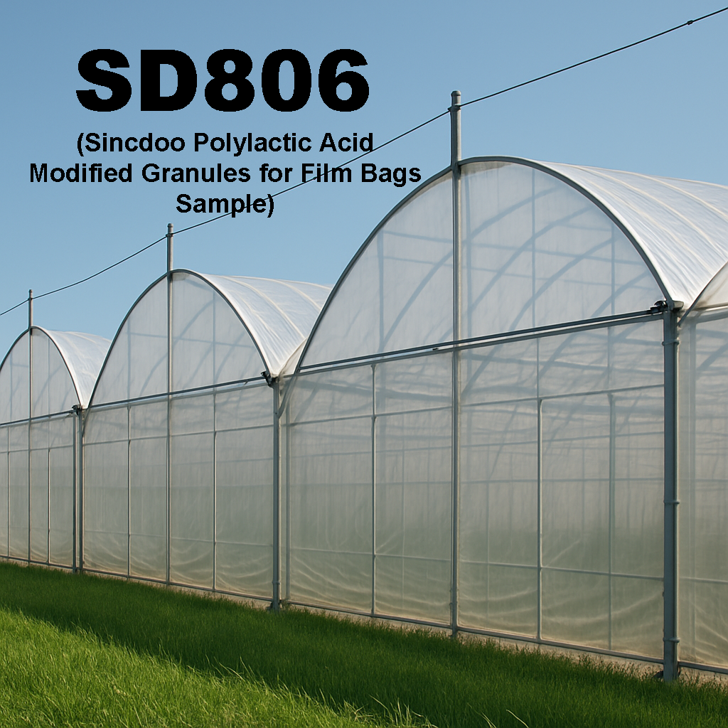 Sincdoo Biodegradable Modified Masterbatch for film bags, offering superior performance in eco-friendly packaging applications, with excellent printing, heat sealing, and film output rate