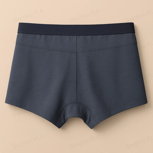 Flat back view of Sincdoo men's PLA boxer briefs, designed with biodegradable PLA material for a comfortable and skin-friendly experience.
