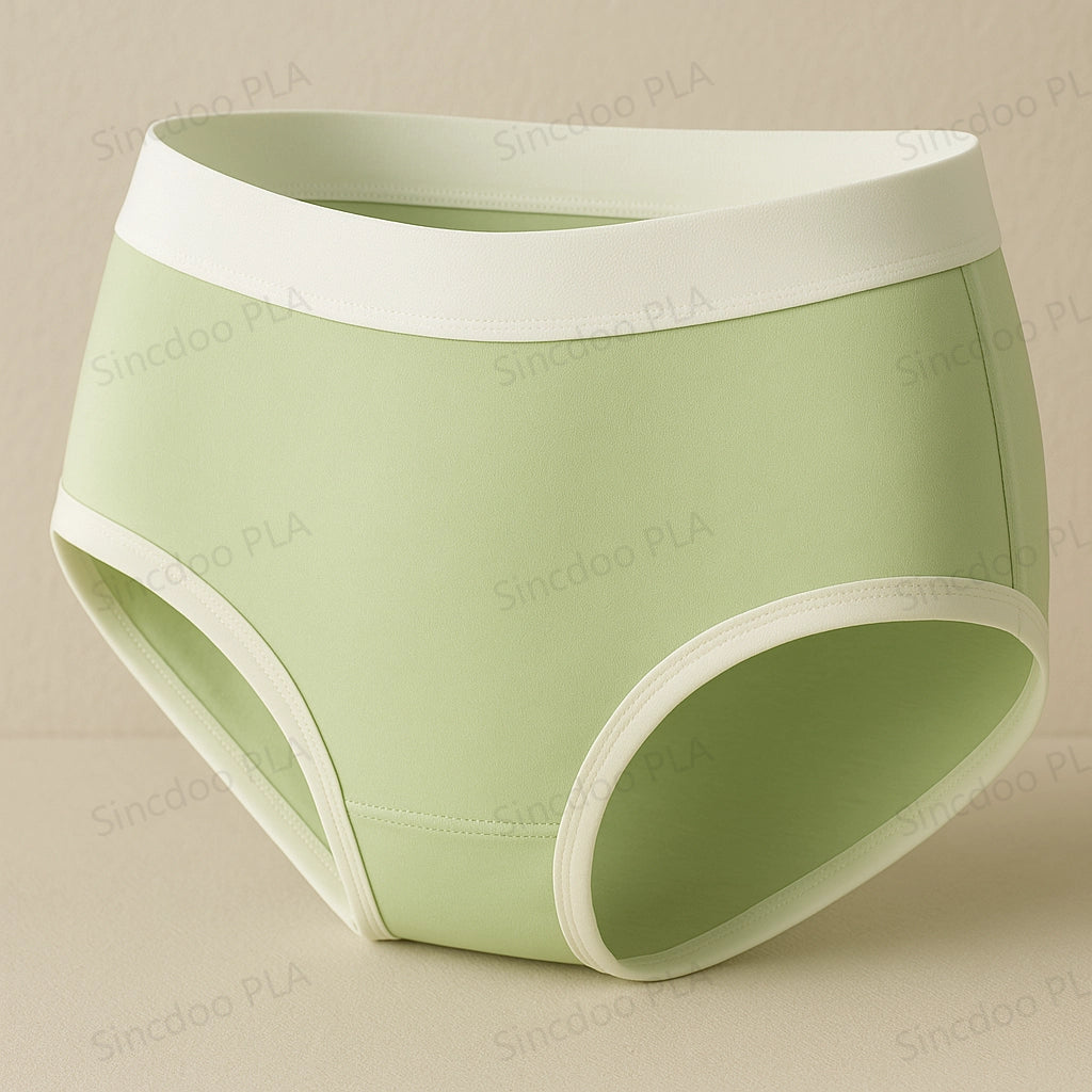 3D front view of Sincdoo women's PLA underwear, made from eco-friendly PLA fabric, offering breathable and comfortable fit for all-day wear.