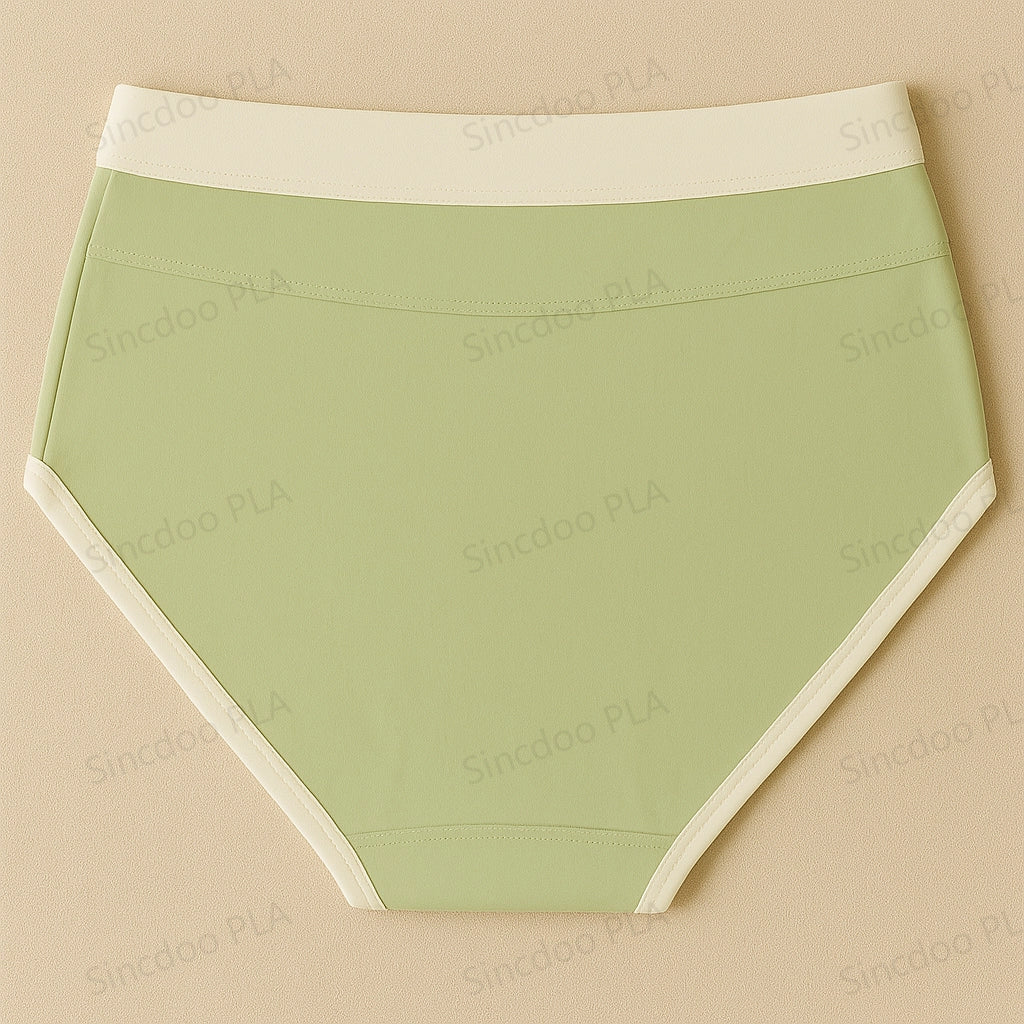 Flat back view of Sincdoo women's PLA boxer briefs, designed with sustainable PLA material, providing a comfortable fit and eco-friendly comfort.