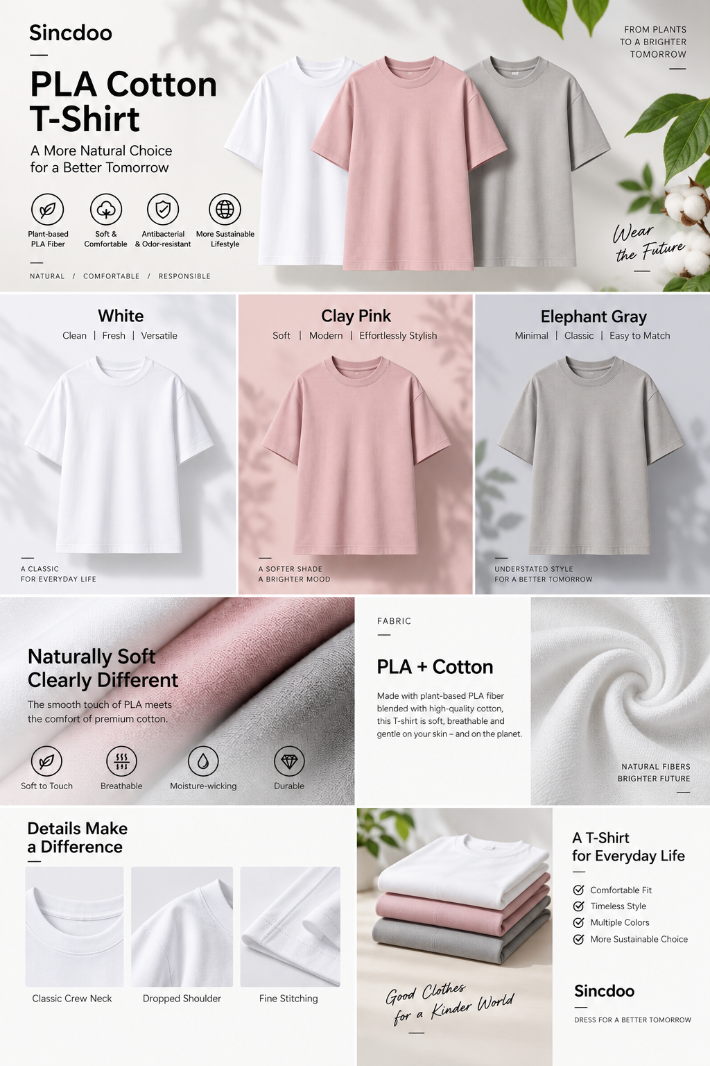 Plant-Based PLA Cotton Relaxed T-Shirt