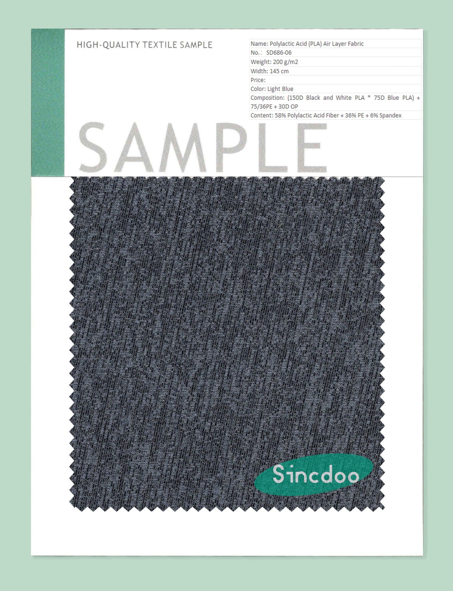 Polylactic Acid (PLA) Fiber and Mixed-fiber Blend Fabric Sample