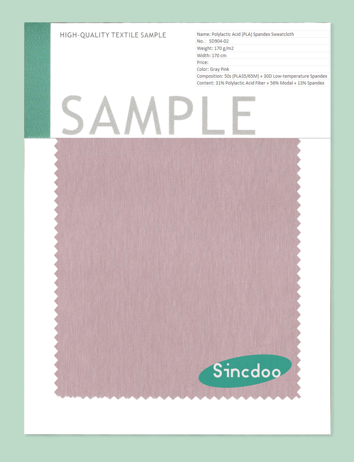 Polylactic Acid (PLA) Fiber and Mixed-fiber Blend Fabric Sample