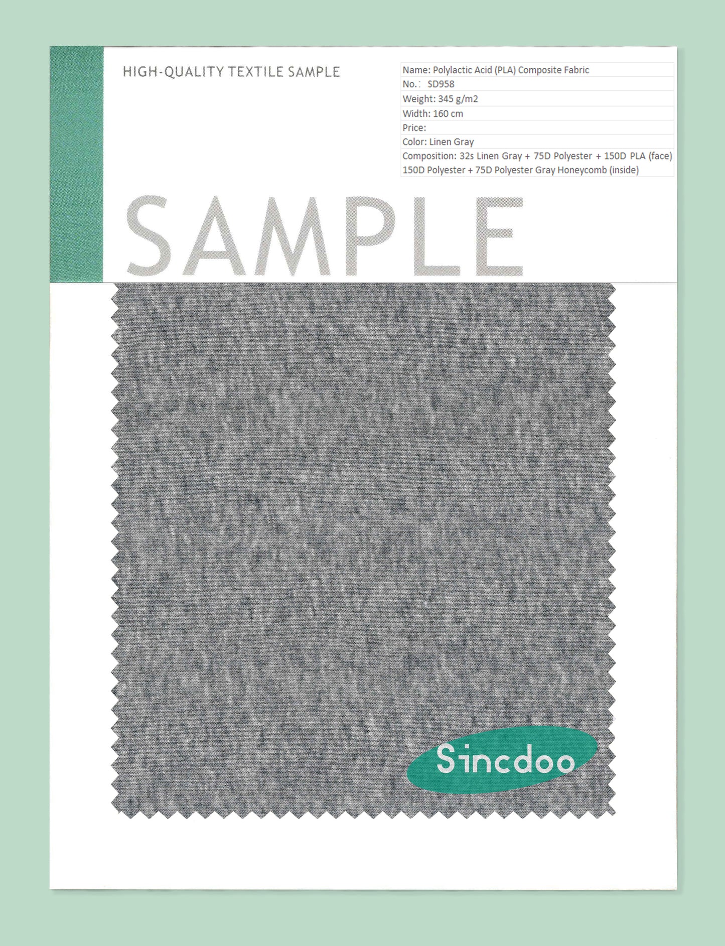 Polylactic Acid (PLA) Fiber and Mixed-fiber Blend Fabric Sample