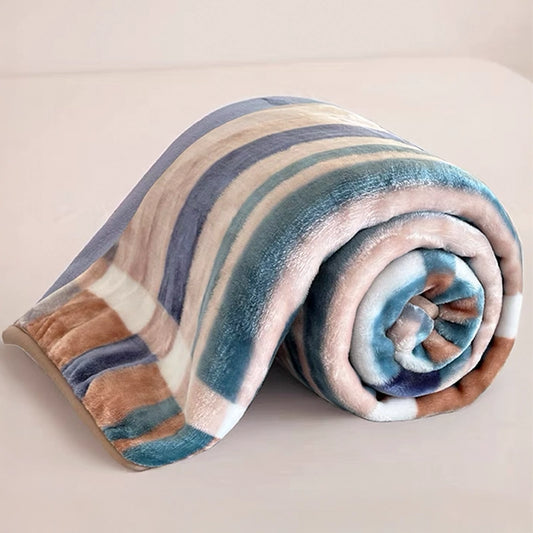 Sincdoo multicolor colorblock PLA blanket – vibrant, stylish, and made from plant-based biodegradable fibers.