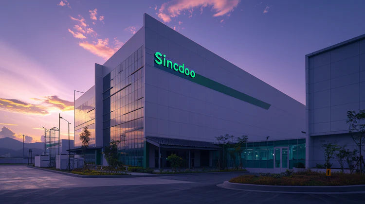 Sincdoo corporate headquarters – a modern, eco-friendly office building representing sustainable innovation.