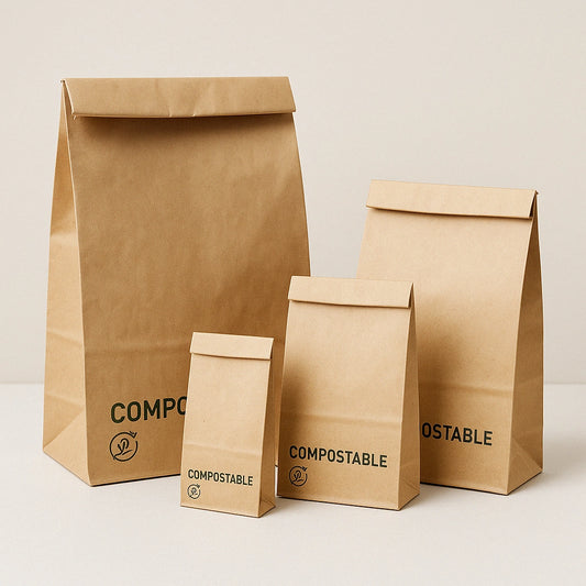 Sincdoo PLA-coated paper bag for oily food, biodegradable and grease-resistant, ideal for takeout or bakery use.