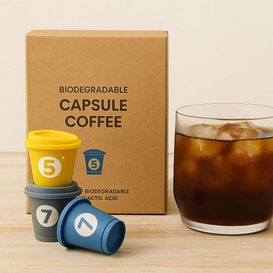 Sincdoo PLA coffee powder rigid packaging, microplastic-free and biodegradable, perfect for coffee brands seeking eco-friendly packaging solutions to support sustainability and ESG goals.