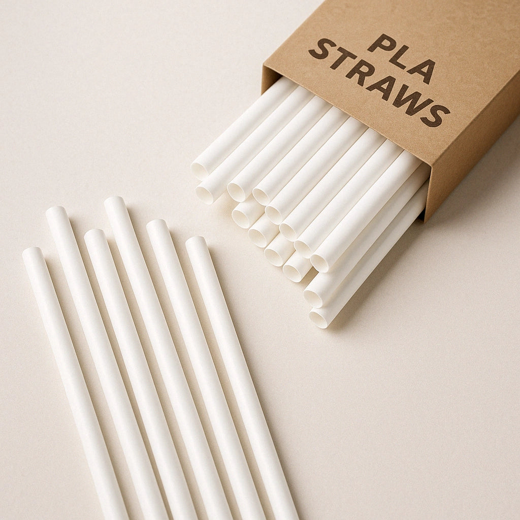 Sincdoo PLA hot and cold drink straw, made from biodegradable PLA material, suitable for both hot and cold beverages, and fully compostable after use.