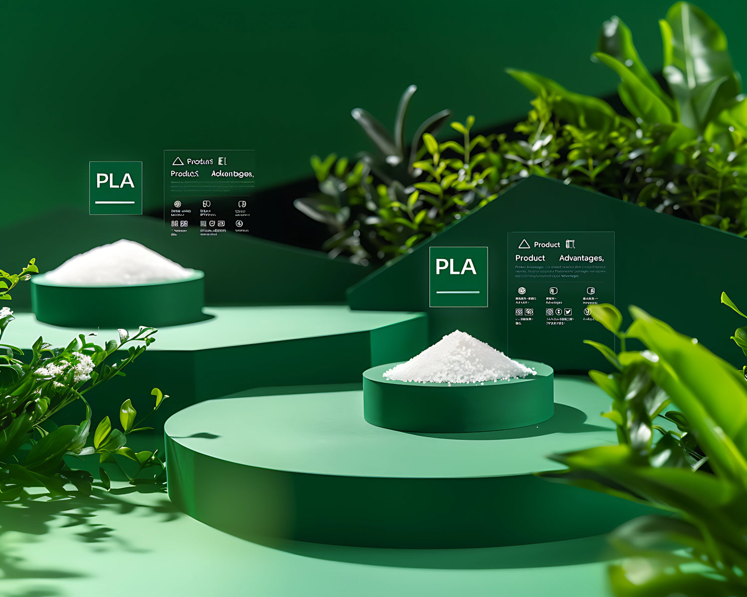 Biodegradable PLA resin granules - a sustainable, eco-friendly alternative to petroleum-based plastics.