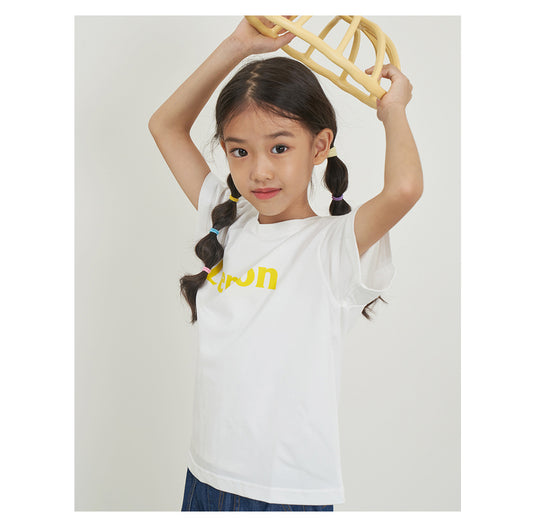 Children's round neck cartoon T-shirt by Polylactic acid (corn fiber)