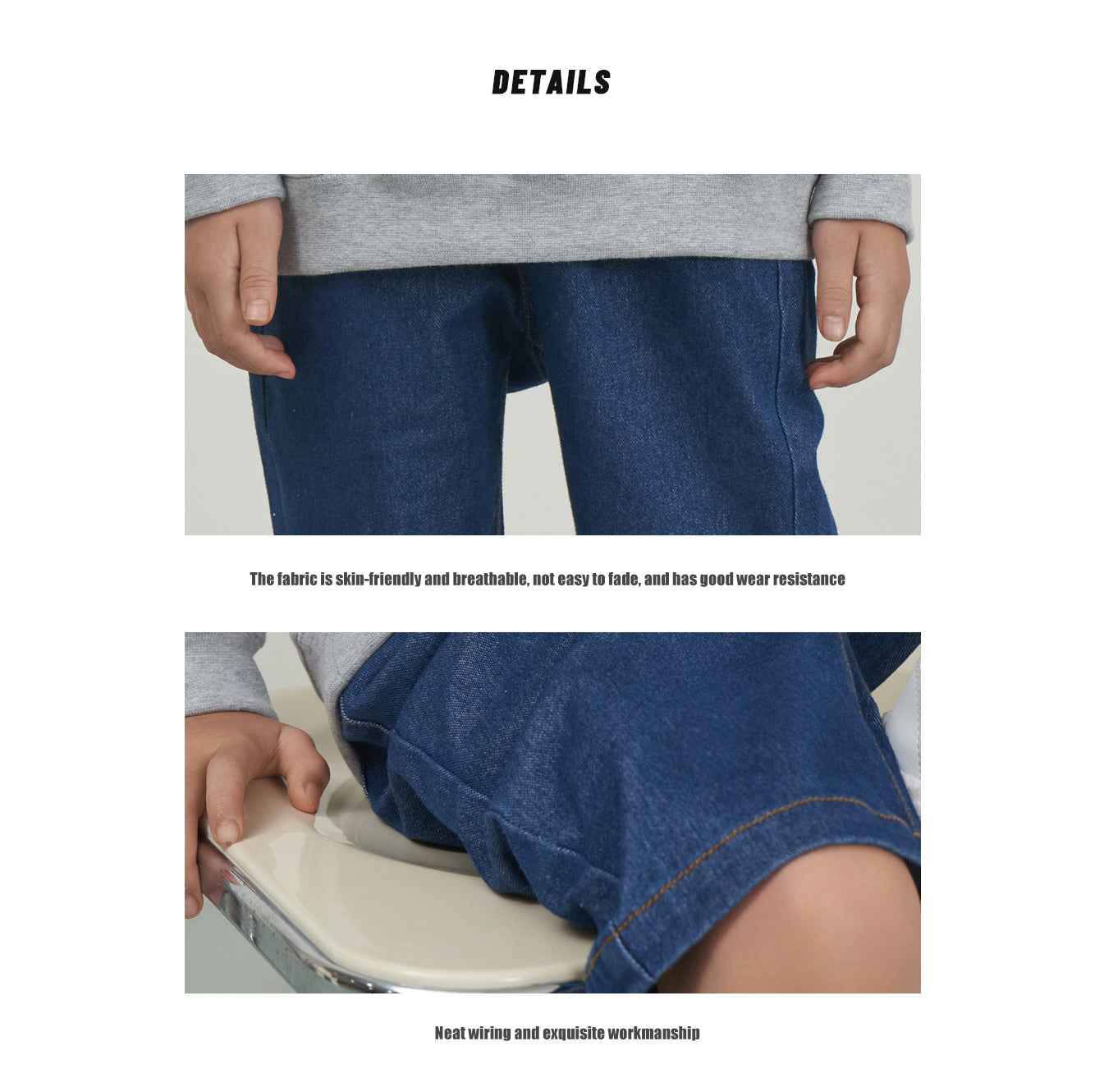 Children's casual denim pants by polylactic acid (Corn Fiber)