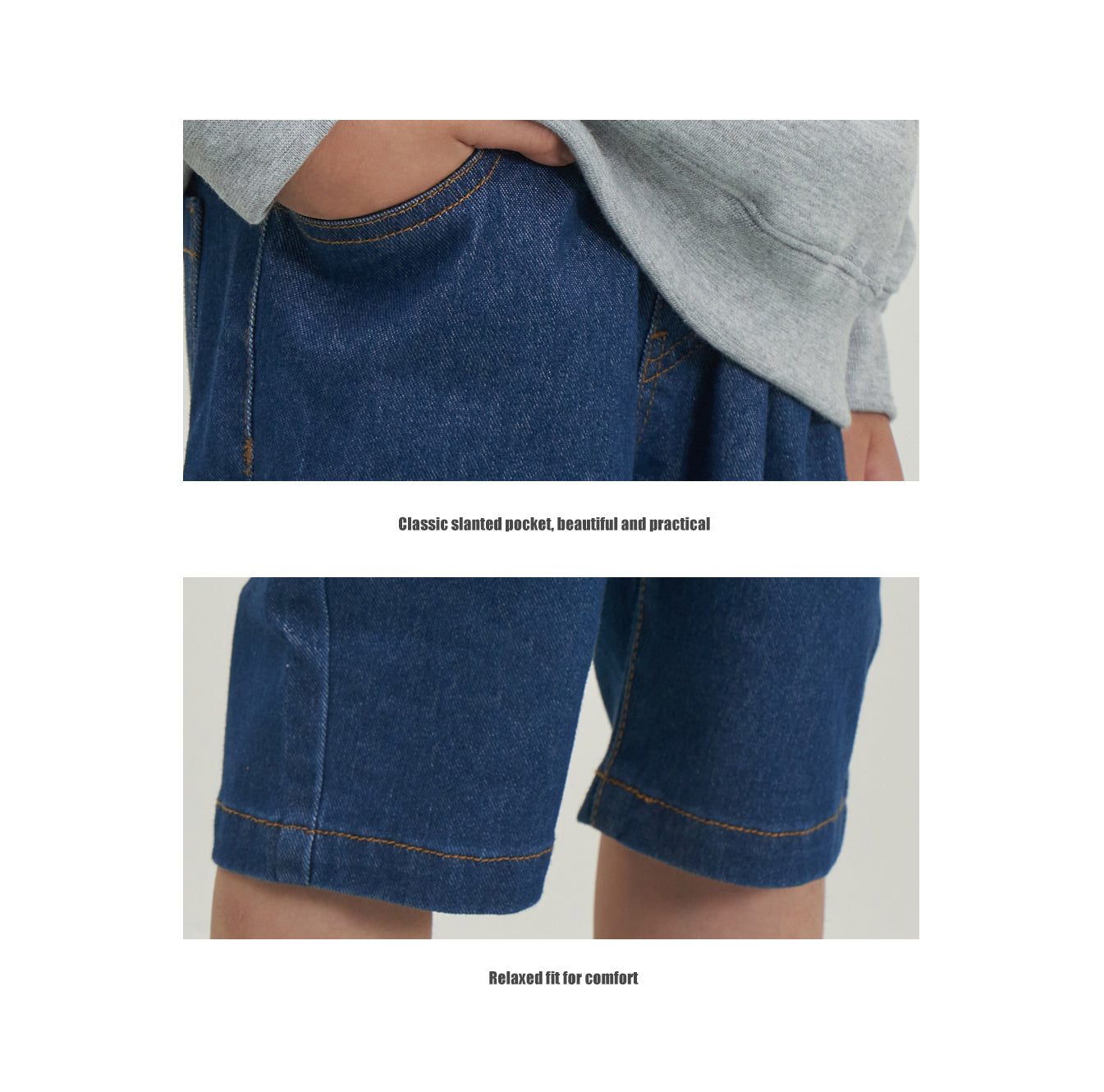 Children's casual denim pants by polylactic acid (Corn Fiber)