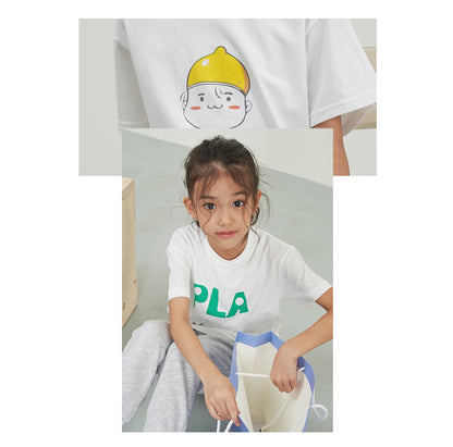 Children's round neck cartoon T-shirt by Polylactic acid (corn fiber)